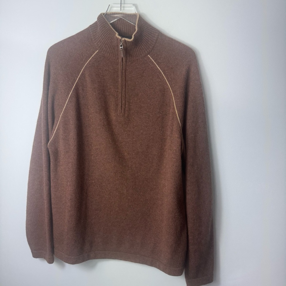 Forte Men's Cashere quarter zip sweater size medium 2201